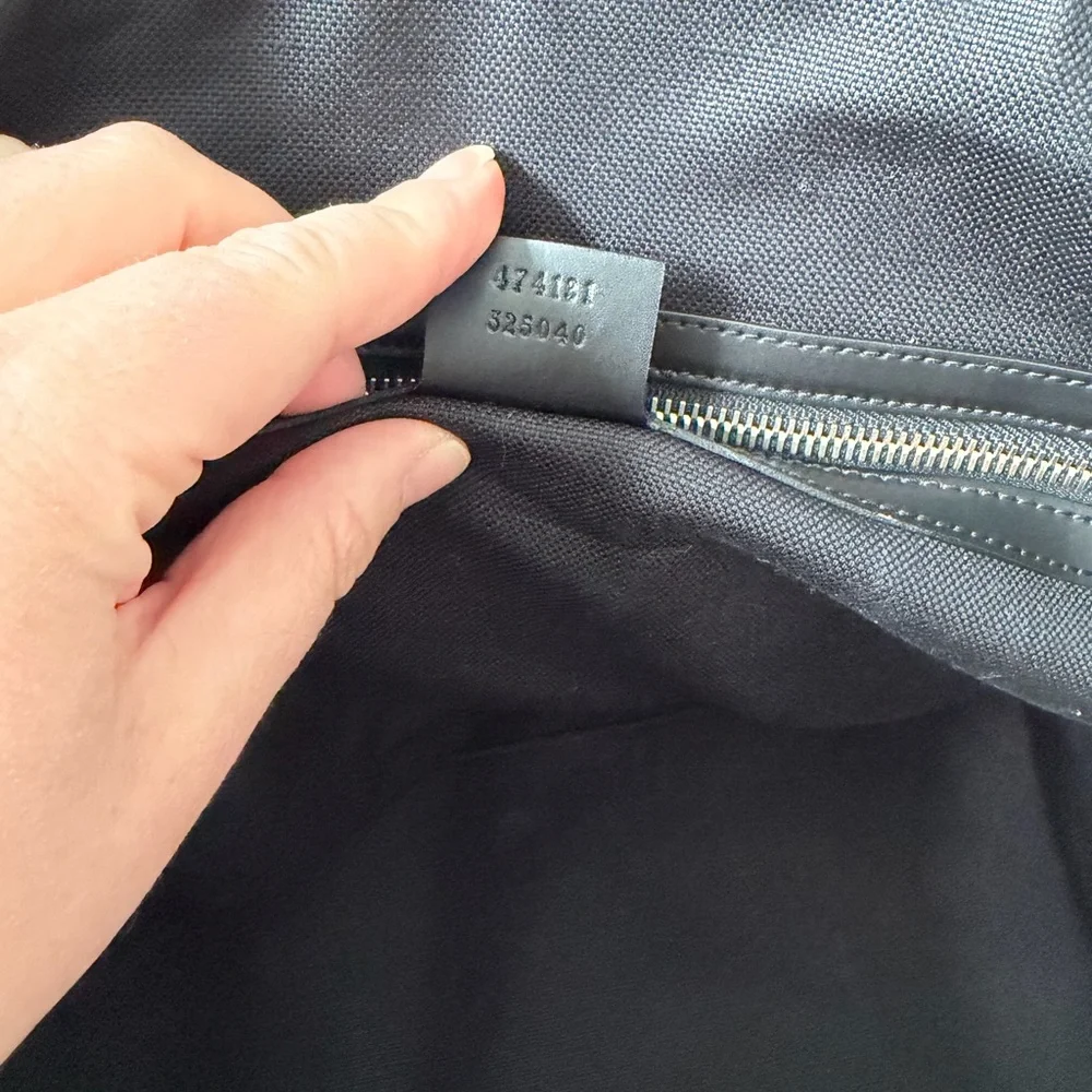Gucci Black GG Canvas Weekend Duffel with Striped Web Strap